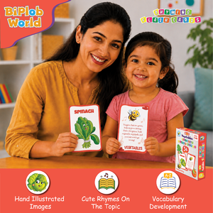 Tarjetas de Memoria Flash de Vegetales de la A a la Z de Biplob, 28 Tarjetas de Imágenes y Rimas de Doble Cara para el Aprendizaje del Alfabeto y el Vocabulario para Edades de 2 a 7 Años - Product Image 2