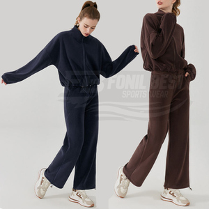 Conjunto de 2 Piezas de Chaqueta y Pantalones Deportivos de Forro Polar para Invierno, Transpirable, para Fitness, Yoga, al Aire Libre, Resistente al Viento, para Mujer - Product Image 6