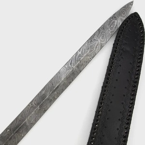 Espada Corta Hecha a Mano de Acero de Damasco, Estilo Vikingo Medieval, Full Tang con Funda, Mini Espada, Espada Vikinga - Product Image 5