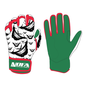 NOFA INDUSTRIES Leather Batting Gloves Black/<b>White</b> Ambidextrous Padded Fashionable Training for Adults Unisex Buckle Closure - Product Image 1