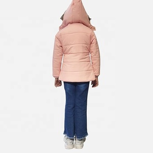 Women's Light Blue <b>Quilted</b> Hooded Puffer Jacket Full Sleeve Winter Coat Polyester <b>Wadding</b> Zipper Closure - Product Image 6