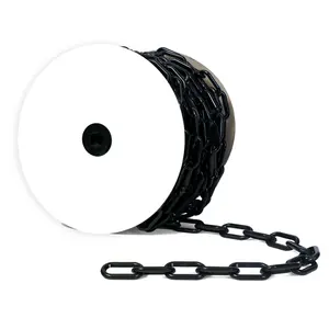 Black Barrier Plastic Chain 8mm25M Link Barriers Crowd Control Safety Chain On Reel