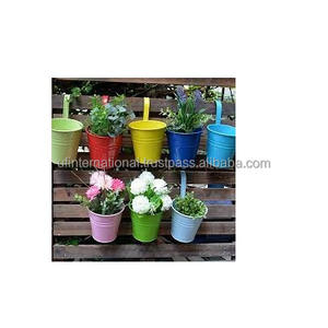 Meilleur design Forme ronde et balcon en métal Extérieur de taille moyenne Plante de fleurs de jardin bon marché Toutes les pièces de couleur Pot de fleurs suspendu - Product Image 6
