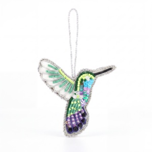 Multicolor Luxury Hummingbird Beads and Satin Bag Charms, Handmade Decorative <b>Purse</b> Charm for Handbags, <b>Backpack</b> Charm - Product Image 1