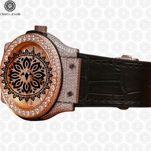 Montre de luxe Charm Jewells en acier inoxydable, boîtier de 40 mm, mouvement mécanique analogique, verre, date automatique, résistance à l'eau 10 bars, bouton poussoir - Product Image 4