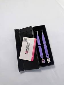 Pince à épiler GETUP BROSONS IMPEX GBI-EET-3290e4fns 90 Boot Purple Star pour extensions de cils, en acier inoxydable, à fibres lisses et de précision - Product Image 5