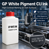 Encre Pigmentée Blanche GP Prix Usine Compatible avec les Imprimantes Jet d'Encre CIJ pour le Marquage Industriel
