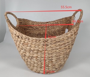New Modern Straw Seagrass <b>Woven</b> <b>Laundry</b> <b>Baskets</b> Hand <b>Woven</b> Clothes Storage <b>Laundry</b> <b>Baskets</b> Home Multifunction Handmade Craft - Product Image 4