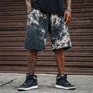 Pantalones Cortos de Chándal para Hombre con Lavado Ácido, de Forro Polar Grueso, con Cintura Alta y Cordón Ajustable, para Invierno, Estilo Jogger, con Lavado a la Piedra - Product Image 2