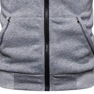 Sweat à capuche zippé pour homme, streetwear décontracté d'hiver, 100% coton, couleur unie, respirant, logo et design personnalisés, vente en gros - Product Image 2