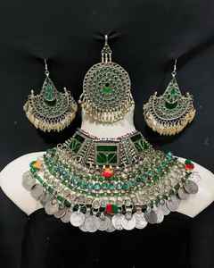 Conjunto de Collar y Aretes Largos de Diseño Moderno para Novia, Conjuntos de Joyería Afgana Hechos a Mano en Acero Inoxidable, Más Vendidos - Product Image 5