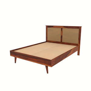 CIA Solid Wood <b>King</b> Size <b>Platform</b> Adjustable Without Storage <b>Bed</b> Traditional Can Work Design Rosewood - Product Image 3