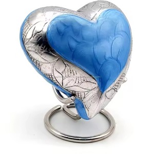 Urna Conmemorativa de Aluminio con Forma de Corazón y Base Metálica, Urna Funeraria Resistente en Forma de Corazón para Cenizas Humanas de Adultos, Recipiente Decorativo - Product Image 6