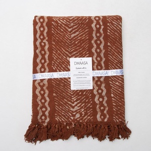 Recién llegado, manta de algodón con estampado de bloque de mano azul, suave, ligera, estilo liso para sofá de sala de estar, tamaño personalizado - Product Image 6