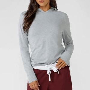 2026 Custom Hoodie Design Long Sleeve Shirt Women <b>Thumb</b> Hole <b>Cuffs</b> Loose Fit Outdoor Fashion Yoga Fitness Moitsure Wicking - Product Image 3