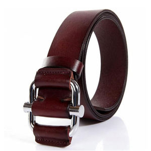 RELEVO INDUSTRIES Genuine Leather <b>Belt</b> with Square Pin <b>Buckle</b> <b>Silver</b> Rectangular Formal Men's Solid Black Cow Hide Lightweight - Product Image 3