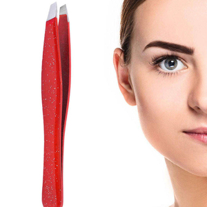 Ensemble de 4 pinces à épiler pour sourcils avec étui en cuir, pinces à épiler professionnelles en acier inoxydable de précision, pointues, plates, prix d'usine - Product Image 6