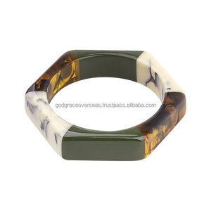 กำไลข้อมือเขาควายธรรมชาติสีดำและสีขาวสำหรับผู้หญิงกำไลแฟชั่นทำมือ - Product Image 5
