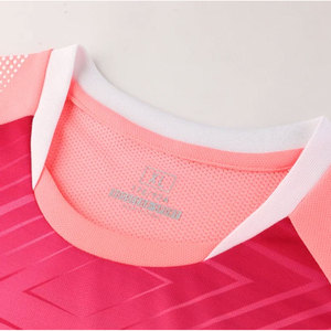 Conjunto de Fútbol Sublimado con Diseño Geométrico Rosa para Hombre, Manga Corta, Cuello Redondo, Secado Rápido, Uniforme de Poliéster, Ropa Deportiva de Verano - Product Image 6
