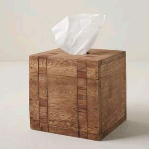 Boîte à mouchoirs en bois minimaliste moderne pour la décoration intérieure contemporaine de la maison et du bureau - Product Image 2