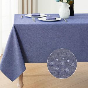 Mantel Rectangular Impermeable y Resistente a las Manchas, con Textura de Lino, Antirarrugas, Tela Decorativa para Mesa de Estilo Rústico - Product Image 1