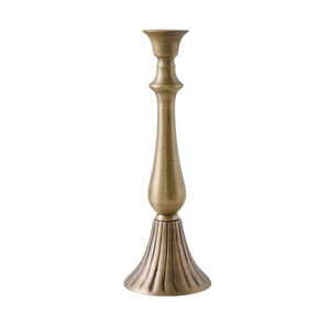 Élégant porte-bougie conique en métal doré en forme de bambou, bougeoir décoratif moderne en laiton pour la maison, les mariages et les événements - Product Image 2