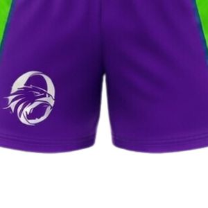Men Purple <b>Green</b> Sublimated Netball Jersey Shorts Set Polyester Lightweight Sportswear Team Training Competition Apparel - Product Image 6
