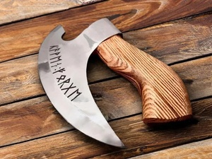 Cuchillo para Pizza Hecho a Mano A&M Enterprises, con Hoja de Acero con Alto Contenido de Carbono Grabada, 9 Filos de Corte, Mango de Madera de Grado Industrial, Novedad - Product Image 3