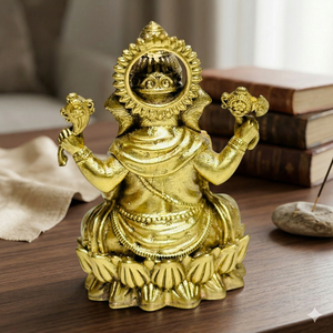 Murti de Ganesh de Latón de Lujo para Culto en Templos, Bodas y Decoración Vastu - Regalo Festivo Tradicional Hecho a Mano y Ecológico - Product Image 6
