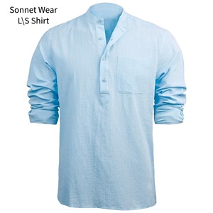 Chemise à manches longues confortable pour homme, col en V, style business - Product Image 6