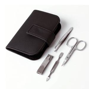 Kit de manucure classique en acier inoxydable, portable, avec coupe-ongles, ciseaux, pinces, étui, pour adultes - Product Image 1