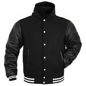 LOW MOQ Oem Manufacturer High Quality Embroidery <b>Men</b> College Leather Sleeves Custom Baseball Letterman Varsity <b>Jacket</b> - Product Image 1