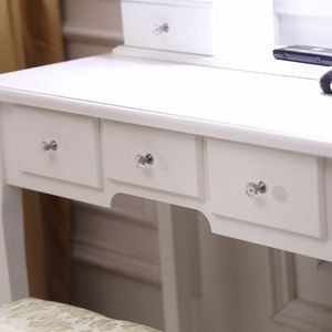 Single Mirror 5-Drawer Dressing Table with Light Bulb White <b>Makeup</b> <b>Vanities</b> - Product Image 6