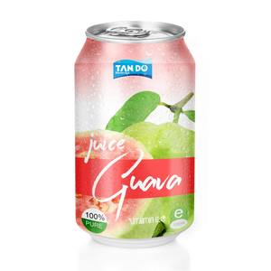 Bebida Tropi Juice 330ml Lata Corta de Aluminio 100% Puré de Fruta Saborizado Bajo en Grasa Esterilizado Recién Exprimido 5 Brix Guayaba Sandía - Product Image 3