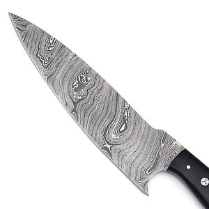 Couteau de chef en acier Damas, manche en bois bicolore, lame fixe, couteau de cuisine forgé à la main, fabricant, vente en gros - Product Image 5