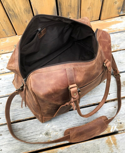 Sac de voyage en cuir véritable, style rétro vintage, pour la gym, le fitness, les week-ends, décontracté, sportif, durable, portable, luxueux - Product Image 3