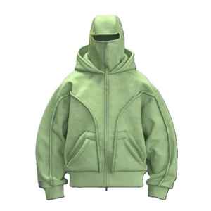 Wholesale Custom Logo Cotton Zip Hoodie with Drawstring Hood Casual Hoodie for Men Bulk Supply - Product Image 3