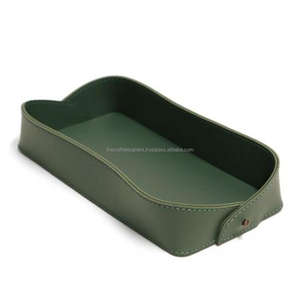 Novedad: Bandeja Decorativa Multifuncional de Cuero Genuino para Servilletas y Pañuelos, con Grabado de Logotipo Personalizado - Product Image 3