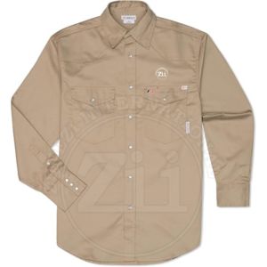 Chemise de soudage en coton lourd, résistante aux flammes, NFPA2112 EN11612 FRC, manches longues, protection contre les arcs électriques CAT2, coton ignifuge - Product Image 1