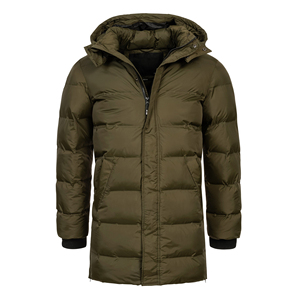Men's Hooded Puffer Jacket Long Windproof Casual Winter <b>Coat</b> with <b>Zipper</b> Closure and Side Pockets - Product Image 6