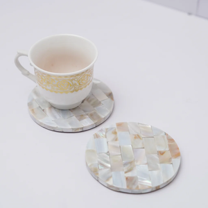Sous-verre en nacre de qualité supérieure avec support, pour tasses à thé et bougies chauffe-plat - Product Image 4