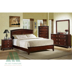 Juego de Muebles de Dormitorio Modernos de Fabricación Vietnamita, Madera de Alta Calidad, Incluye Camas, Armarios y Aparadores, para Apartamentos - Product Image 1