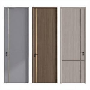 Portes en panneaux WPC en film PVC, vente en gros d'usine, étanches, insonorisées, design moderne, pour appartement et salle à manger, portes en bois composite - Product Image 5