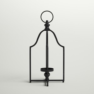 Lanterne rectangulaire en fer noir de haute qualité avec porte-bougie pour la décoration de la maison, finition mate - Product Image 1