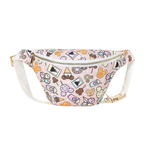 Bolsa de Cintura Ecológica con Patrón de Cinturón, Unisex, Blanca, de Poliéster, con Cierre de Cremallera, para Uso Diario, Accesorio de Moda - Product Image 3