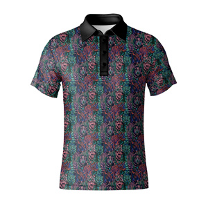 Polo de golf de alto rendimiento para hombre con estampado de paisaje tropical, polo de manga corta para campo de golf, ropa deportiva de verano para exteriores - Product Image 2