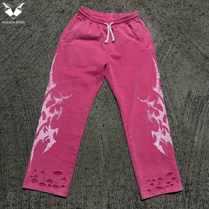 Acid Wash Printing Jogging <b>Trousers</b> For Men Wholesale Rate Best Cotton Fabric Oversized Flared Baggy Men <b>Trousers</b> - Product Image 2