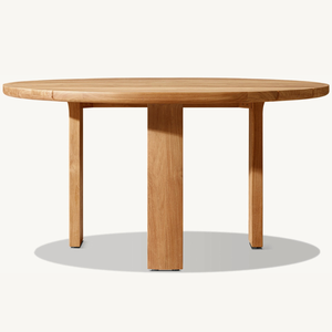 Mesa redonda en oferta, hecha de madera de teca resistente y ecológica para uso en exteriores o restaurantes al aire libre, diseño moderno. - Product Image 3