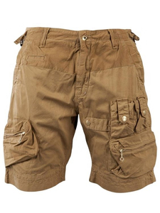 Men Cargo Shorts Solid Color Mid Waist Button Fly <b>Canvas</b> Breathable Casual Style Green - Product Image 2
