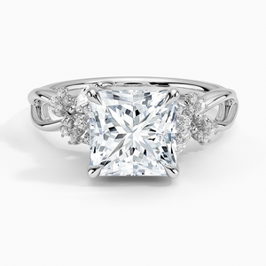 BOJ <b>Ring</b> 083 Princess Cut 925 <b>Silver</b> Flower Cluster <b>Solitaire</b> Diamond <b>Ring</b> 2ct D Color VVS1 Moissanite GRA Certified Low Price - Product Image 1